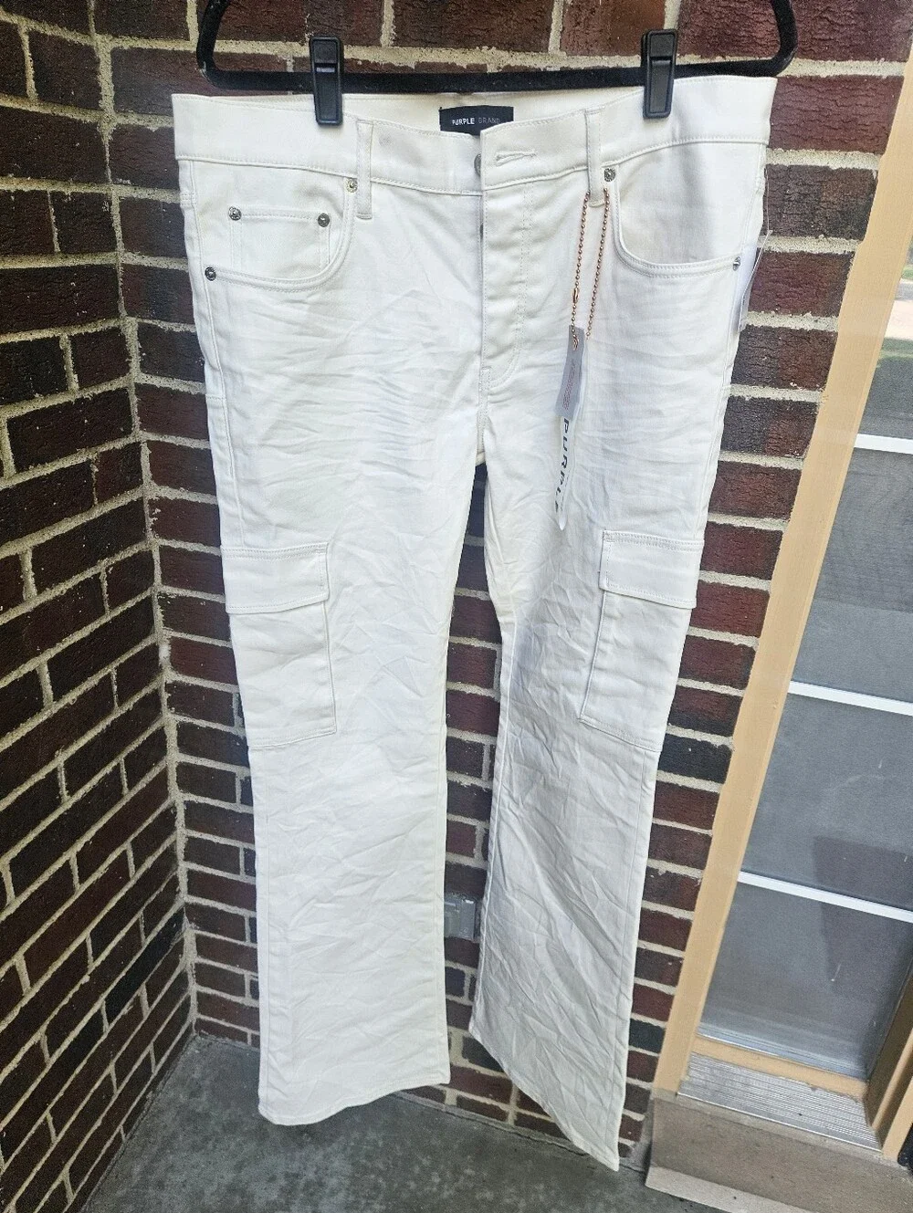 NWT Purple-Brand Flare Cargo Pants, sz 34
